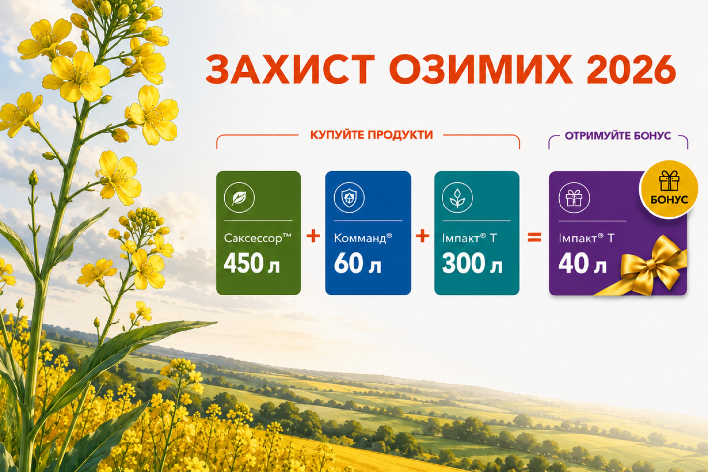 Купуй продукти для захисту ріпаку та отримуй бонусні кількості фунгіциду Імпакт Т